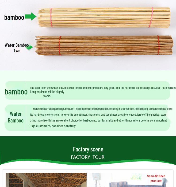 Bamboo Skewers: 4.0mm X 28/30/35/40/45cm for BBQ, Marshmallows, Tanghulu, and Sugar Art.