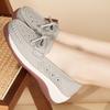 Women Platform Loafers Grey Summer Hollow Casual Elegant Leather Shoes Thick Sole Height Increase Shoes