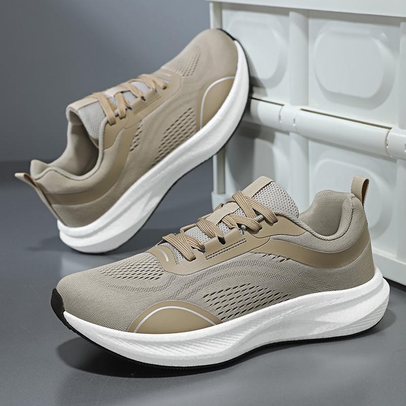 MenBlackWhiteMesh Running Sneakers Light Foam Wave Cushion Sole Breathable Non Slip Outdoor Daily Jogging Walking Athletic Shoes