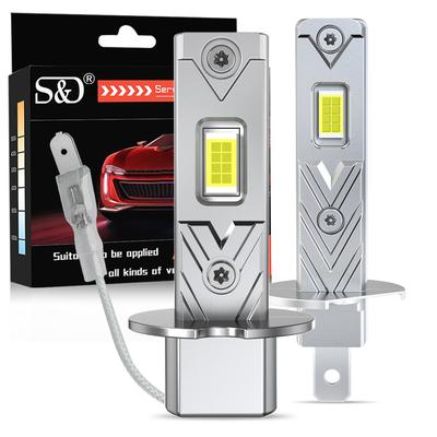 2Pcs 12000LM H1 H3 LED Headlight Bulbs Mini H1 Led Fog Lamp 30W CSP for Car Headlamp Fanless DRL Light Auto Daytime Running Lamps 12V 6500K White