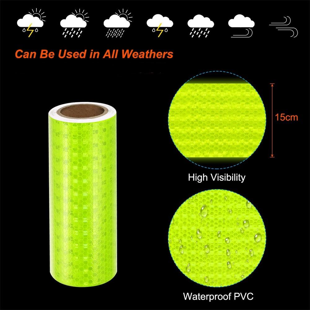 15cm*5m Fluorescent Yellow Reflective Tapes Wateroroof Reflector Strips High Visibility Outdoor Self-Adhesive Stickers For Truck