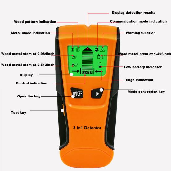 Electronic Stud Finder Sensor Center Finding Wall Scanner Detector with LCD Display for