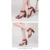 Large Size Sandals Women Casual Chunky Heel Shoes One Strap Back Zipper High Heel Roman Ladies Sandals