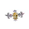 S925 Silver Yellow Crystal Women's Fashion Ring - 2025 Design