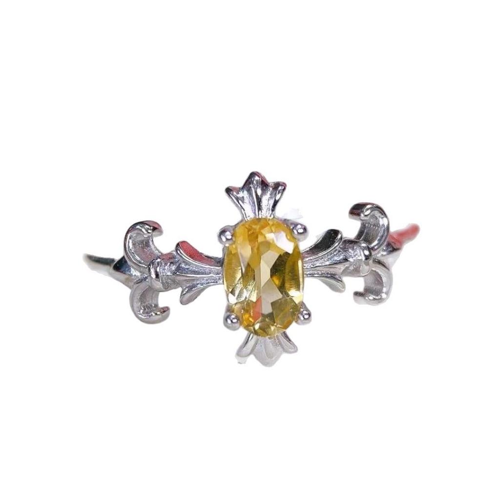 S925 Silver Yellow Crystal Women's Fashion Ring - 2025 Design