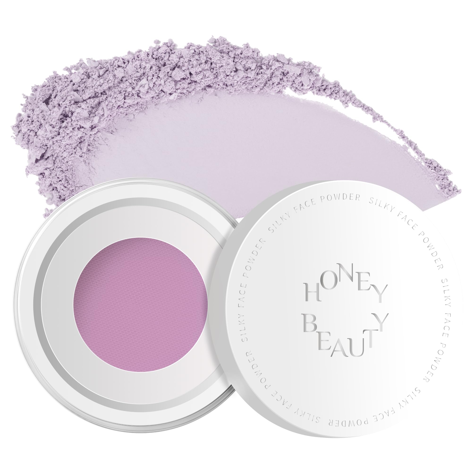 Honey Beauty Silky Face Powder (03 Lavender) Pressed Powder Loose Powder Fine Particles Covers unevenness and pores, absorbs sebum, corrects skin