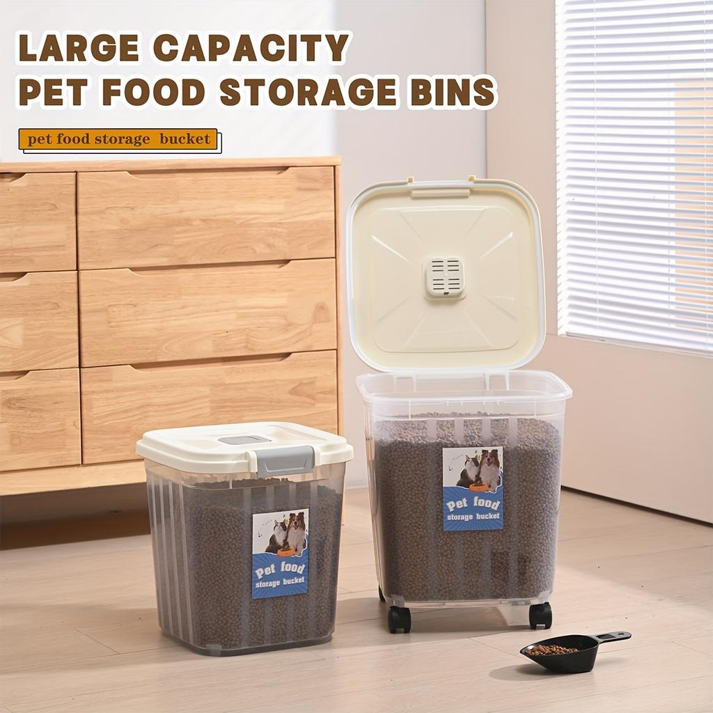 1pc Pet Food  Container With Pulley Design And Lid, Moisture Proof Insect Proof Dog Cat Dry Food Storage Bucket