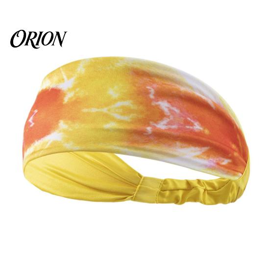 Comfortable Sweat-absorbent Band Athletic Headband, Tie-Dye Gradient Sports Anti-Slip Elastic Breathable Sweat-Wicking Moisture-wicking Hairband жёлтый