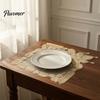 Anti Scald Table Protectors for Home Floral Embroidered Placemat, Heat Insulation Mat with Beads, Decorative Mats Dressing Retro Coaster Wedding