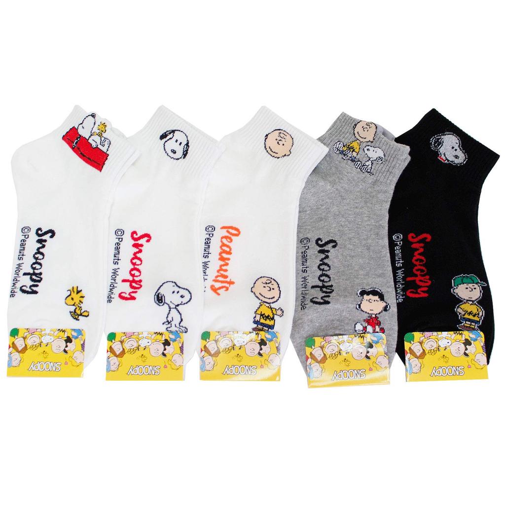 Peanuts Cartoon Movie Series Original Socks [EVEI] Women's (snoopy21_5pairs)