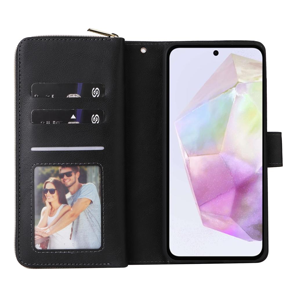 For Samsung Galaxy A17 5G/A17 4G/A26 5G Case Zipper Pocket PU Leather Phone Cover with Hand Strap