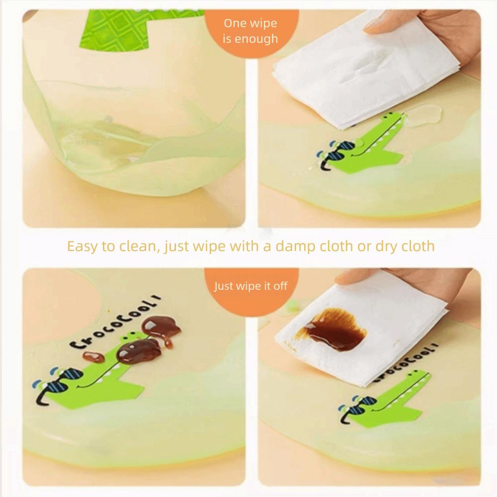 Silicone Baby Bibs Soft Baby Food Napkin Cute Children Food Apron  Baby Feeding Stuff