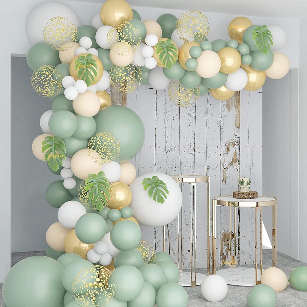 Kit Arche Guirlande de Ballons Vert Sauge Décoration de Mariage Anniversaire Enfants Adultes Ballons de Mariage Décoration de Baby Shower Globos