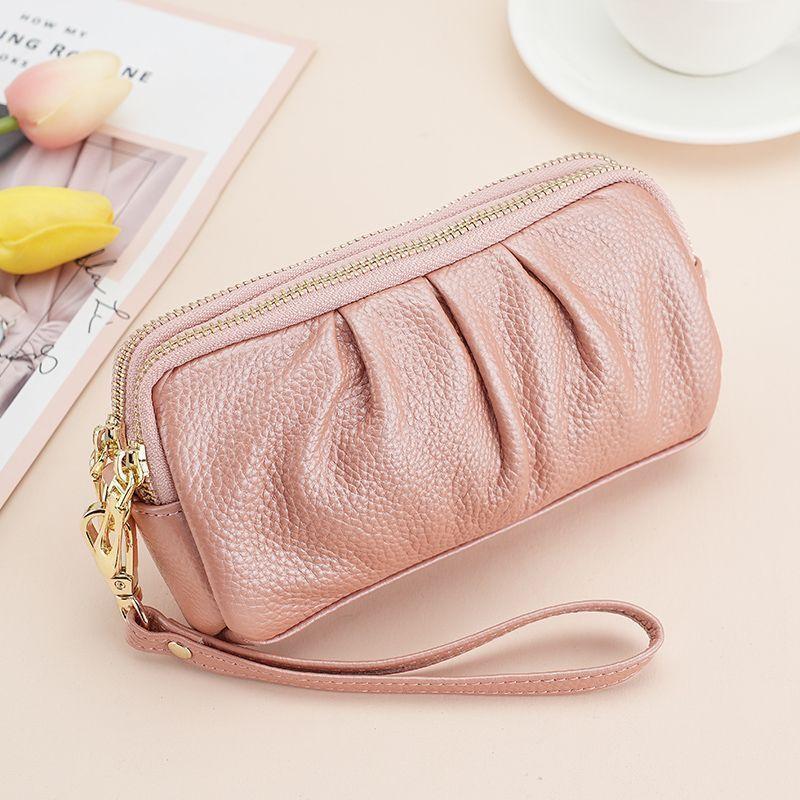 

Жіноча сумка-гаманець телефон косметичка м яка шкіряна текстура зберігання кишеньковий багатофункціональний довгий жіночий мішок ONE SIZE рожевий