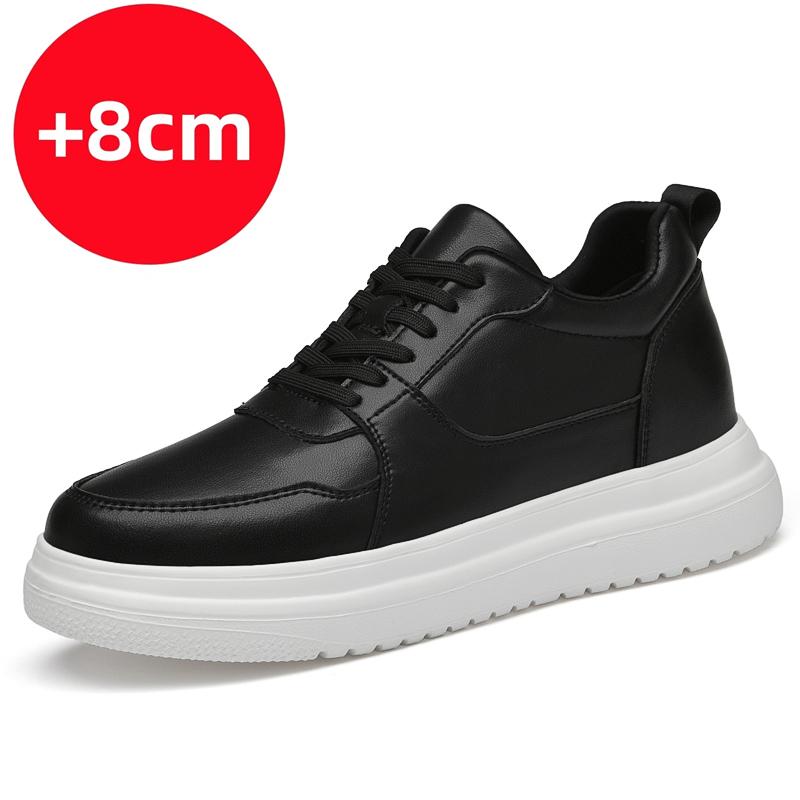 

Fashion Men s Elevator Shoes Classic White Outdoor Leather Casual Walking Shoes High Quality Black Inner Height Increase 6/8cm Shoes 43