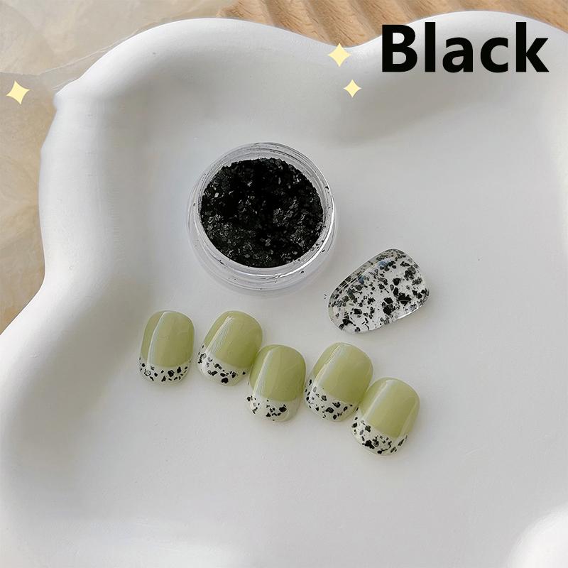 1Box White Black Eggshell Glitter Powder Quail Egg Irregular Sequins Natural Ore Color Powder Nail Art Decoration Accessories