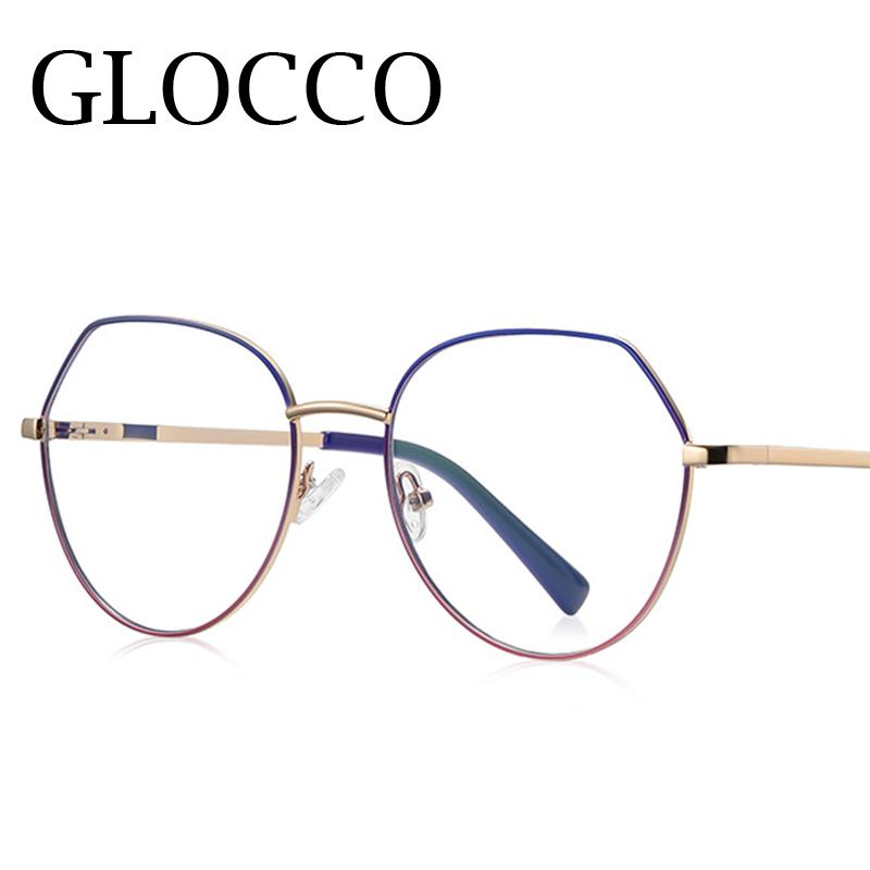 Luxury Anti Blue Light Glasses Men Women Oversized Metal Irregularity Eyeglasses Fashion Ultralight Computer Reading Glasses +2