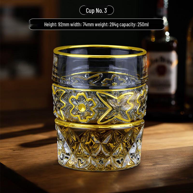 Elegant Gold-Rimmed Whiskey Glass
