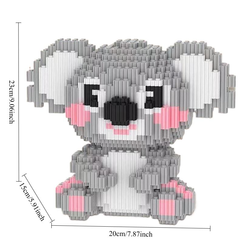 Cute Koala Animal Building Blocks Toy Small Particle Bricks Children DIY Toy Koala 3D Model Boy Birthday Gift