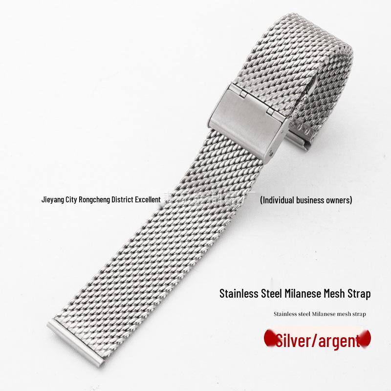 1.0 Wire Mesh Strap for Samsung/Huawei Quick Release Lugs Stainless Steel Milanese Metal Woven Mesh