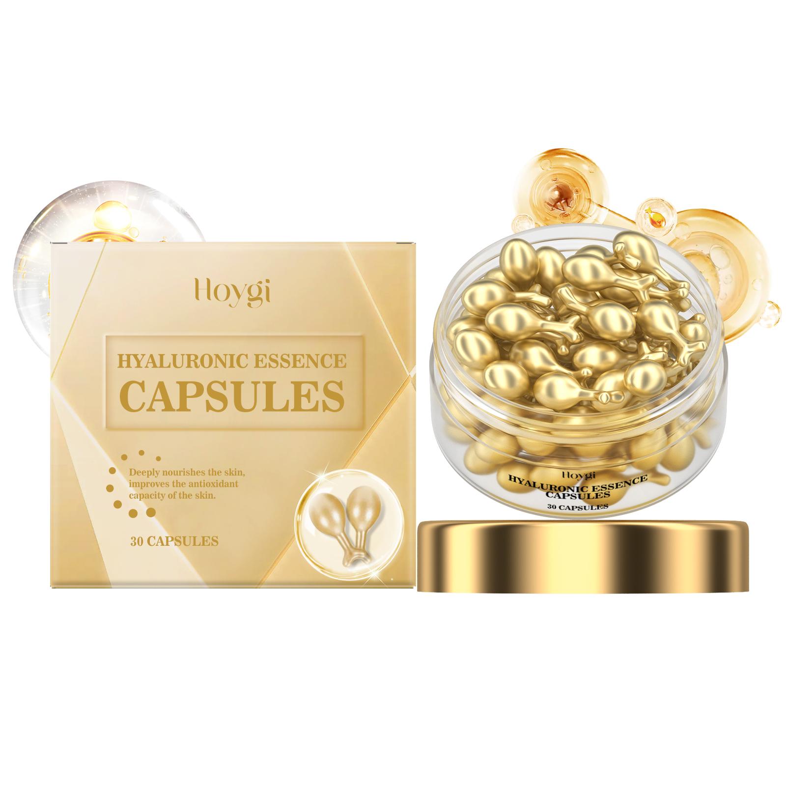 

Hoygi Hyaluronic Acid Serum Capsules (30pcs): Gentle and moisturizing, reduces fine lines, hydrates, firms, and tightens skin.