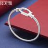 Bracelet en Argent Sterling 925 Fermoir Boucle de Fer à Cheval Torsadé Avec Zircon AAA - Bijou Élégant pour le Soir
