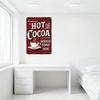 Vintage Rustic Hot Cocoa Metal Tin Sign with Distressed White Text & Coffee Cup Illustration - Fashioned Style Wall Plaque for C
