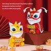 Lucky Lions Dance Solar Car Decoration Traditional Festival Dashboards Ornament Easy Installation For Home And Vehicle