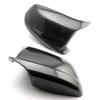 2pcs Carbon Fiber Pattern Black Side Mirror Cover Caps Overlay Replacement for BMW 5 Series F10 F11 F18 2010-2013 Accessories
