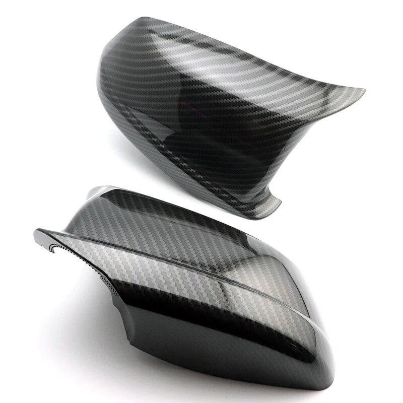 2 bucăți fibră de carbon model negru capac oglinzi laterale capace de suprapunere de înlocuire pentru BMW Seria 5 F10 F11 F18 2010-2013 Accesorii