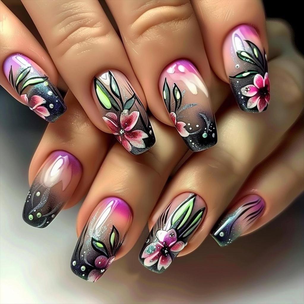 Pegatinas Desmontables para Uñas Estilo Europeo y Americano - Uñas Postizas Simples y Llevables