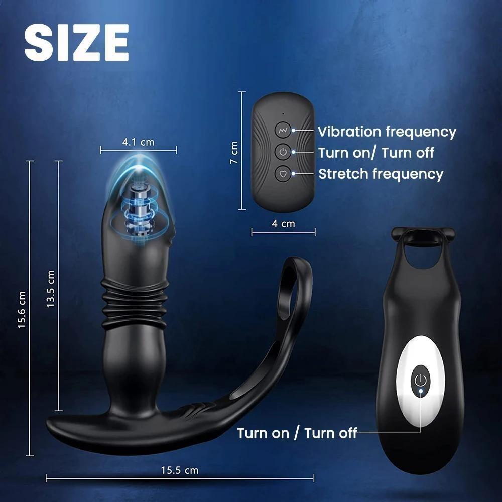 Male Sex Toys Prostate Massager 4 In 1 Vibrating Cock Ring Penis Ring with Remote Control 7 Patterns G Spot Vibrator Adult Sex Toys for Couples