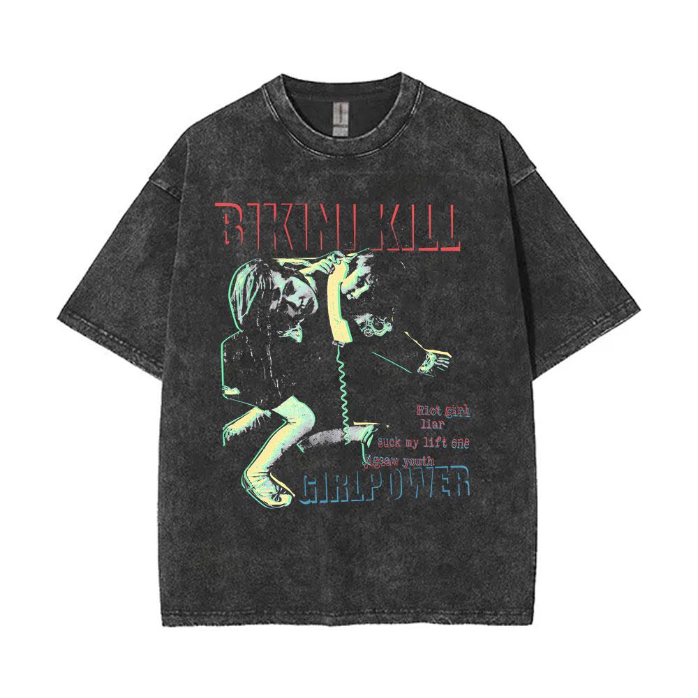 Limited Hole Courtney Love Vintage Gewaschene T-Shirts Herren Damen Alternative Grunge Rockband T-Shirt Übergroße T-Shirts Streetwear