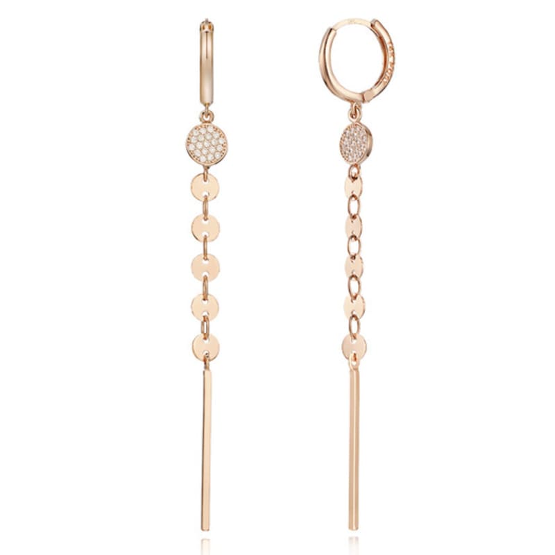 ELLE Jewelry 14K Circle Drop One-Touch Earrings (Gold Pin) ELGPEE283