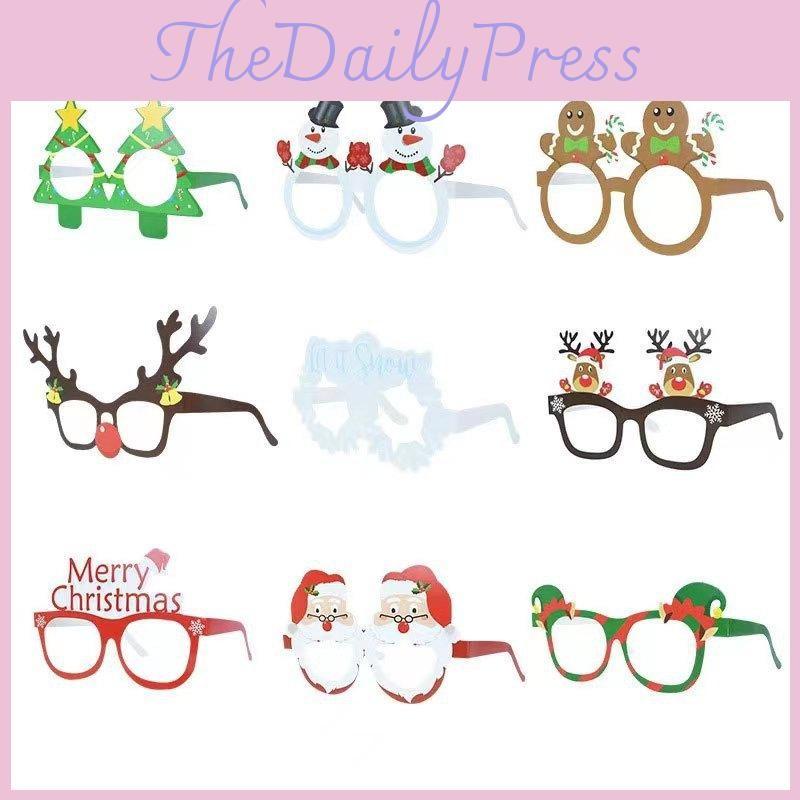 Christmas Kids Merry 3d Paper Glasses For Party Photo And Seasonal Decor Event