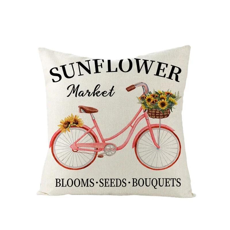 

Летняя скандинавская наволочка с принтом подсолнуха, домашний декор для дивана, наволочка / чехлы для подушек, прямая поставка Hogar 66x66cm шоколадный