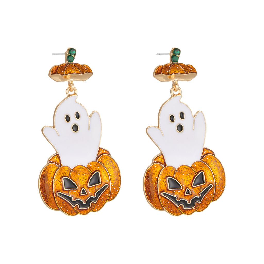 Halloween Pumpkin Stunning Ghost Earrings With Elegant Tassels And Sparkling Zircon Women For