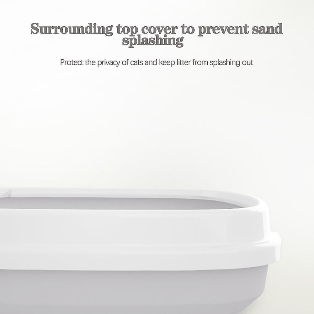 Semi-Enclosed Open Top Litter Box Anti-Splashing High-sided Litter Box Detachable Cat Litters Plate