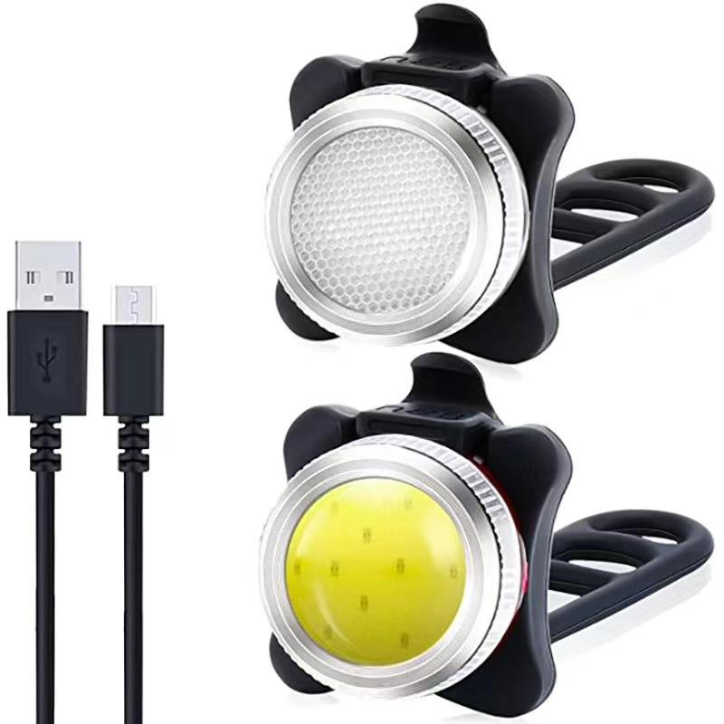 030 New USB Rechargeable Bicycle Lights Highlight Riding Lights COB Waterproof Creative Taillights Safety Warning Lights