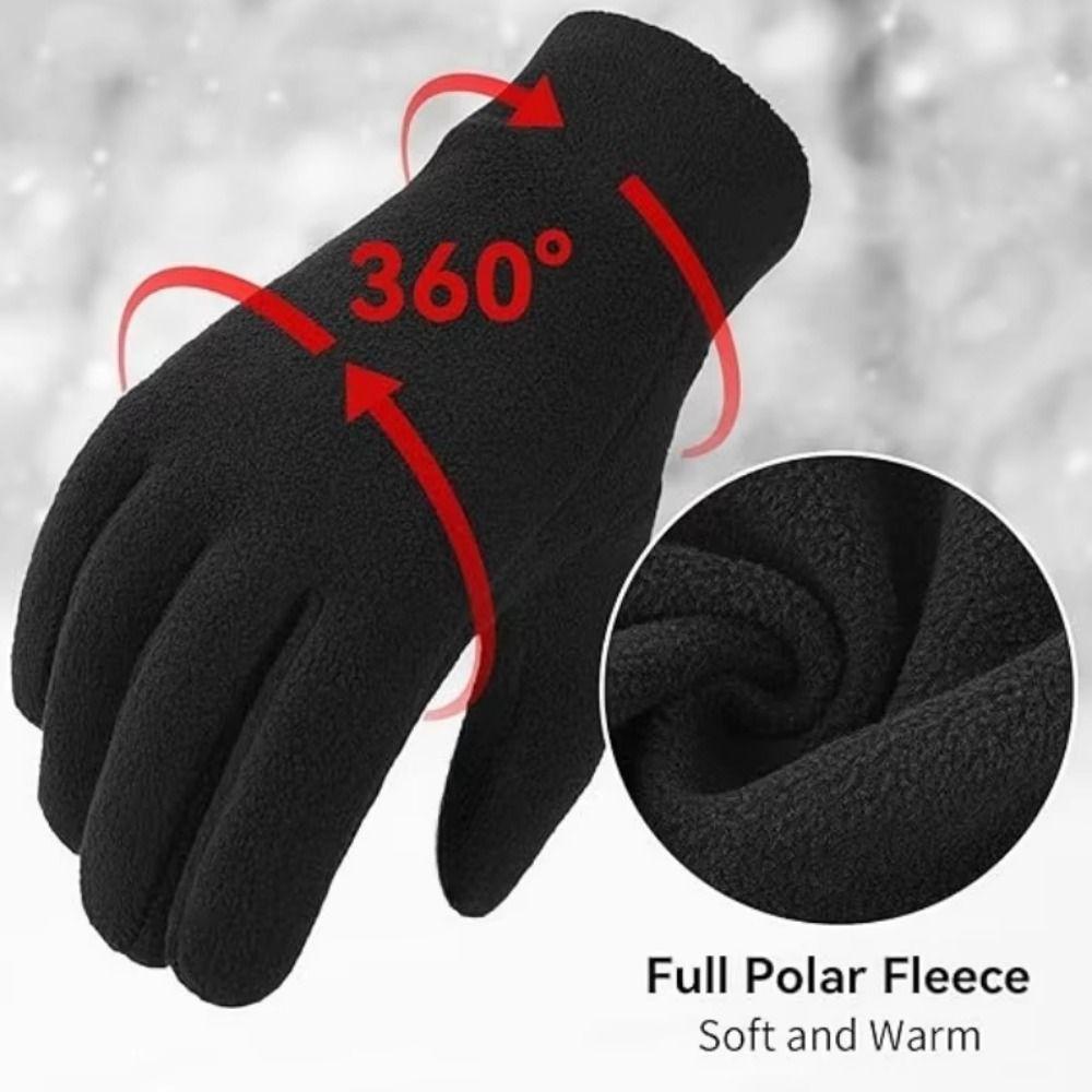 Warm Thin Fleece Gloves Five Finger Cycling Gloves Gift Full Finger Mittens  Men