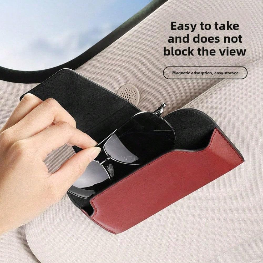 Multifunctional Car Glasses Clip Car Glasses Holder Leather Car Sun Visor Storage Box Car Sunglasses Clip Card Clip