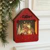 Christmas Cottage Decors Handcrafts LED Lighted Cabin House Festival Ornament for Home and Office Tabletop Display