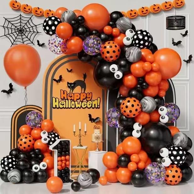 Halloween Balloon Set Latex Balloon Party Ornaments Wreath Ghost Festival Arrangement Children'S Photo Props
