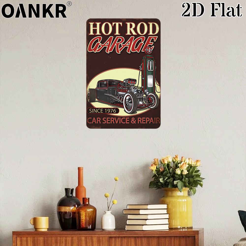 Vintage Man Cave Garage Decor Poster Metal Tin Sign Hot Rod Garage Since Car Service Metal Signs for Club Art Decor Plaque