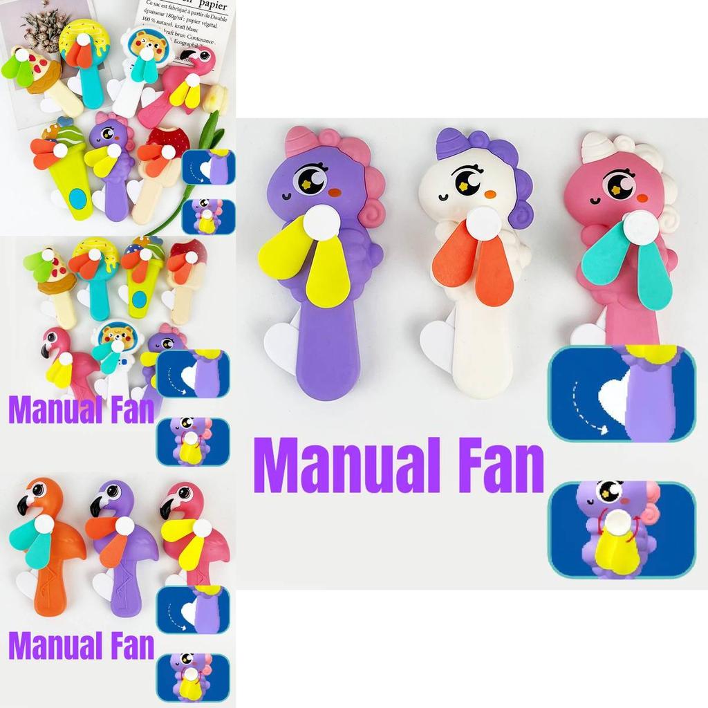 Adorable Handheld Cartoon Fan For Kids Cute Animal Portable Hand Press Fan For Students And Travel