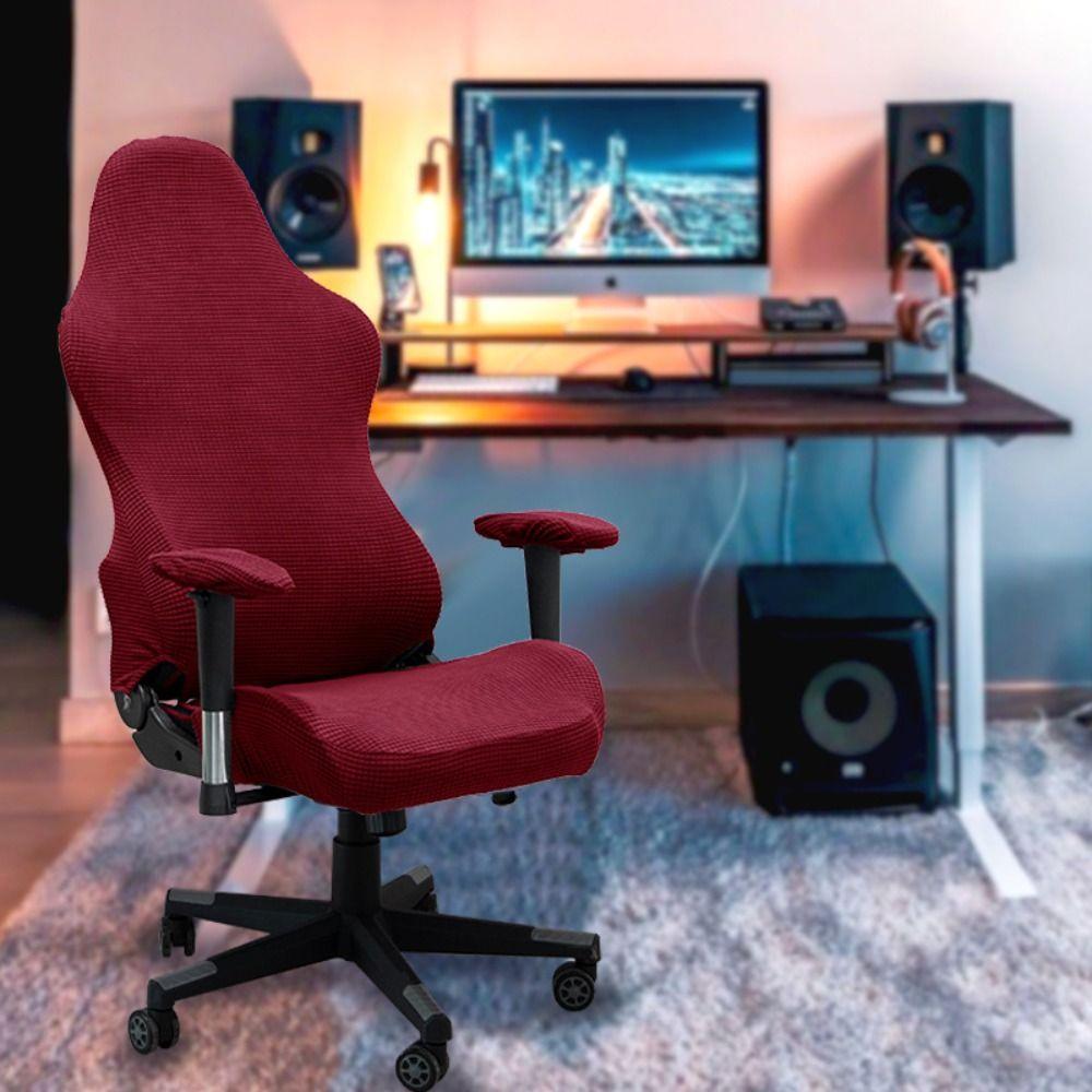 Solid Color Gaming Chair Cover Elastic Seat Cover Washable Protector Cover  Office Chair