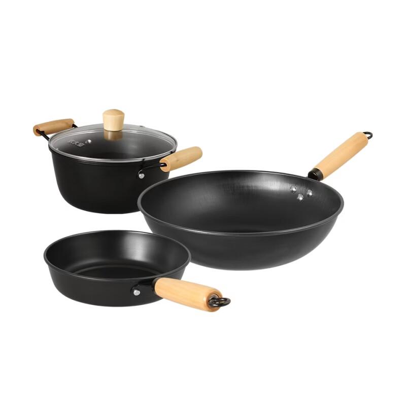 

COOKER KING 3-Piece Rust-Resistant Wrought Iron Cookware Set