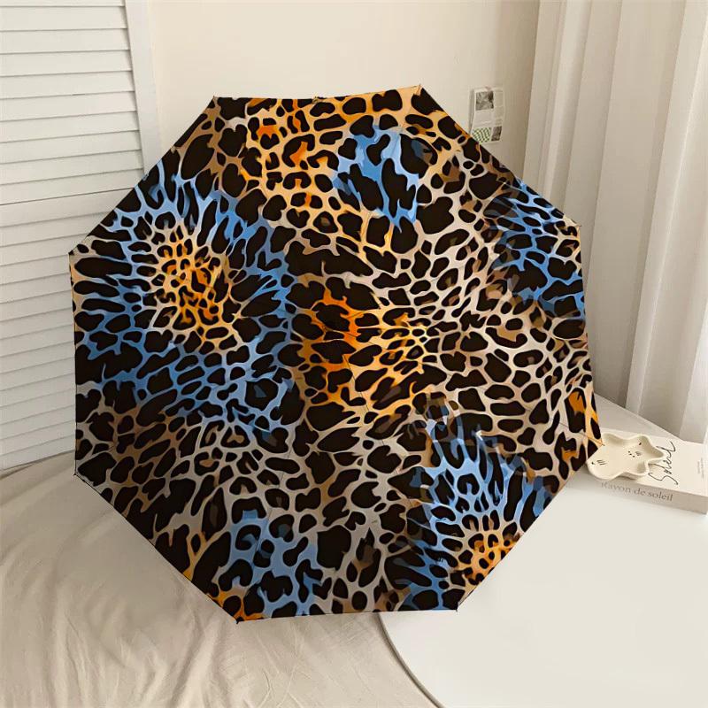 

1PC Leopard print Umbrella-8-Rib Reinforced, Automatic Open, Lightweight & Durable, Fashion Accessory for Outdoor-L0317