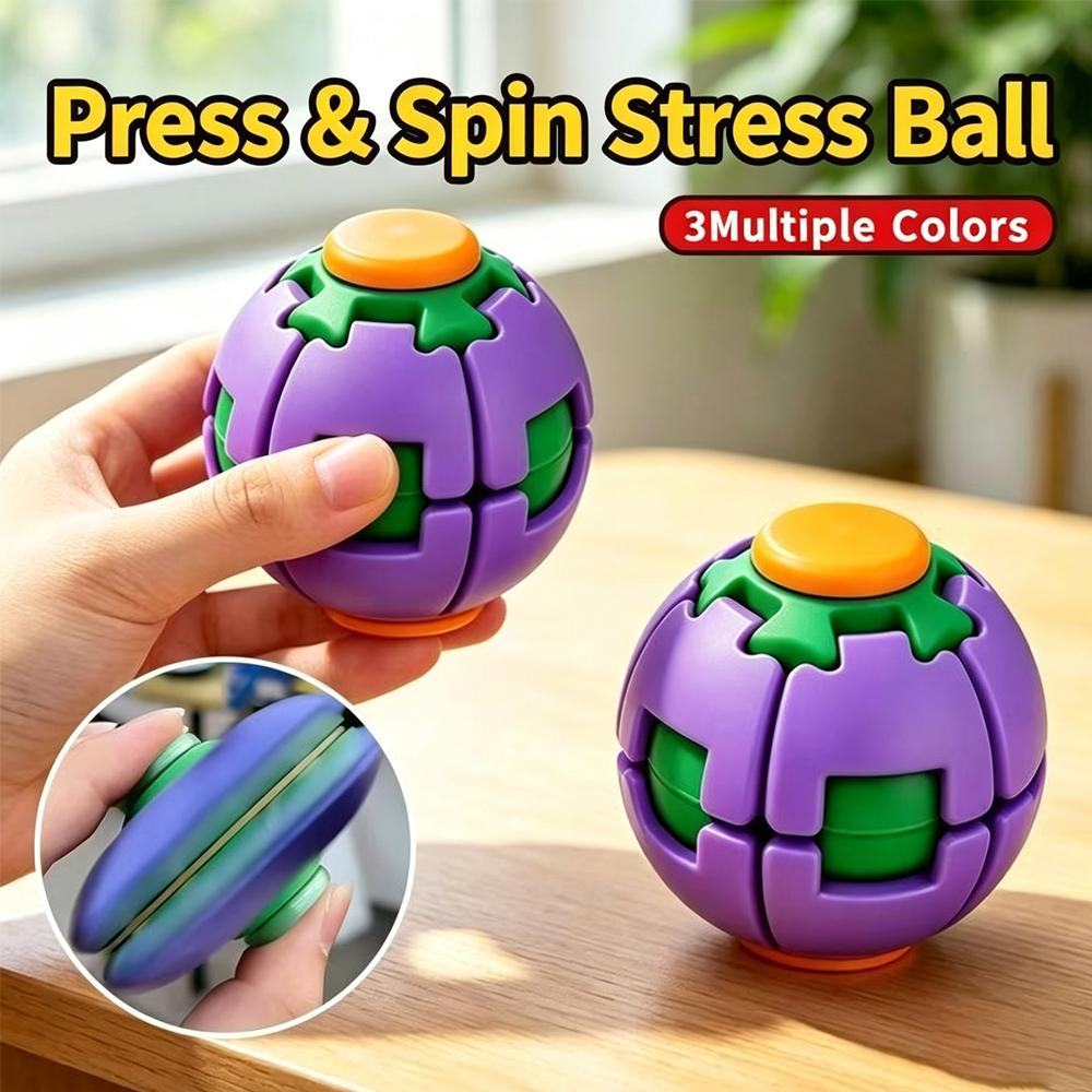3D Printed Press-Rotating Fidget Spinner Toy Stress & Anxiety Relief Unique Sensory Press-to-Spin Fidget Toy for Adults Gift
