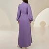 Women's French Style Pleated Lace-up Long Sleeve Style Slimming Women's Dress